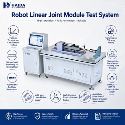 Robot Linear Joint Module Test System Mesin pengujian aktuator linier Kecepatan dorongan Kecepatan balasan Keakuratan penentuan posisi