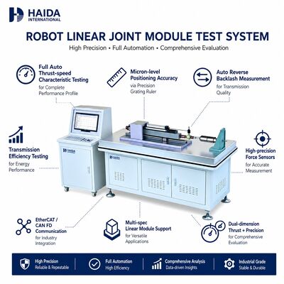 Robot Linear Joint Module Test System Mesin pengujian aktuator linier Kecepatan dorongan Kecepatan balasan Keakuratan penentuan posisi