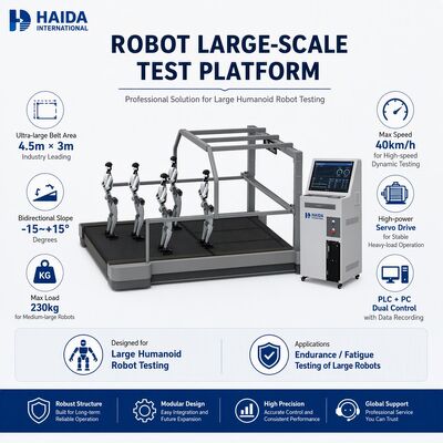 Peralatan Uji Ketahanan Kelelahan Lereng Dua Arah Beban 230kg Kecepatan 40km/jam Sabuk Platform Penguji Skala Besar Robot Humanoid