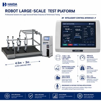 Peralatan Uji Ketahanan Kelelahan Lereng Dua Arah Beban 230kg Kecepatan 40km/jam Sabuk Platform Penguji Skala Besar Robot Humanoid