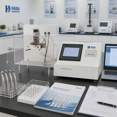 Penguji Kinerja Gerinda Instrumen Rotary Gigi Mesin Uji Keausan Kepala Bur Uji Efisiensi Pemotongan untuk QC Handpiece