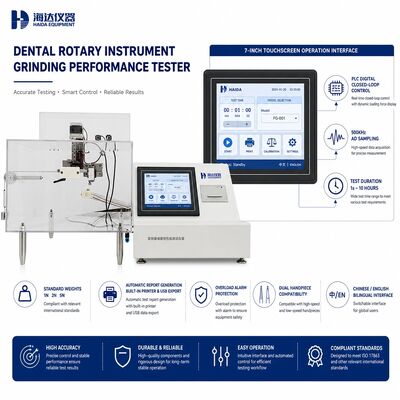Penguji Kinerja Gerinda Instrumen Rotary Gigi Mesin Uji Keausan Kepala Bur Uji Efisiensi Pemotongan untuk QC Handpiece