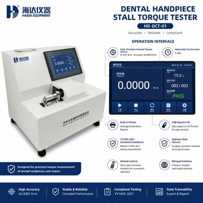 Mesin Pengukur Torsi Dental Handpiece Stall Tester Pengukuran Torsi untuk Peralatan Pengujian QC Turbin Gigi Presisi Tinggi 0,0005 Nm