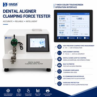 Tester Kekuatan Clamping Dental Aligner Clear Aligner Testing Machine Equipment Gauge Kekuatan Ortodontik 0.001N Presisi Resolusi