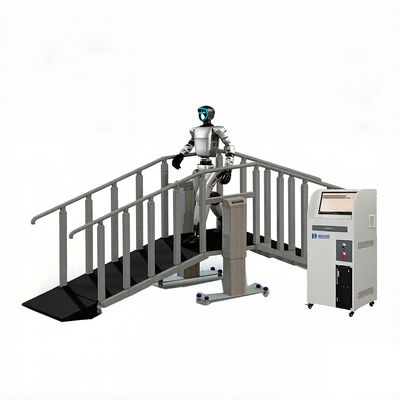 Robot Stair Climbing Test Station Stair Climbing Testing Equipment Specs Stair yang dapat disesuaikan Kontrol PLC Anti Fall Guardrails